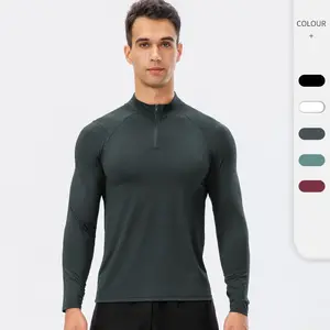 workout clothes gym short Men Compression Training T Shirt Sports Gym Crossfit Long Sleeve Tight Fitness Quick Dry High Collar Running Tops Custom Logo