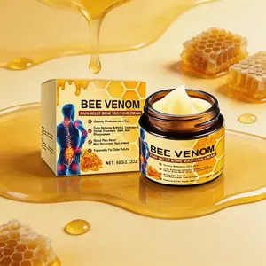 Bee Venom Pain Relief Cream 60g – Fast Joint & Bone Soothing Formula – Eliminates Arthritis, Gout, Rheumatism & Osteoporosis Pain – Relieves Spinal Disorders, Joint Stiffness & Muscle Aches – Non-Irritant, Non-Recurrent – Especially for Older Adults