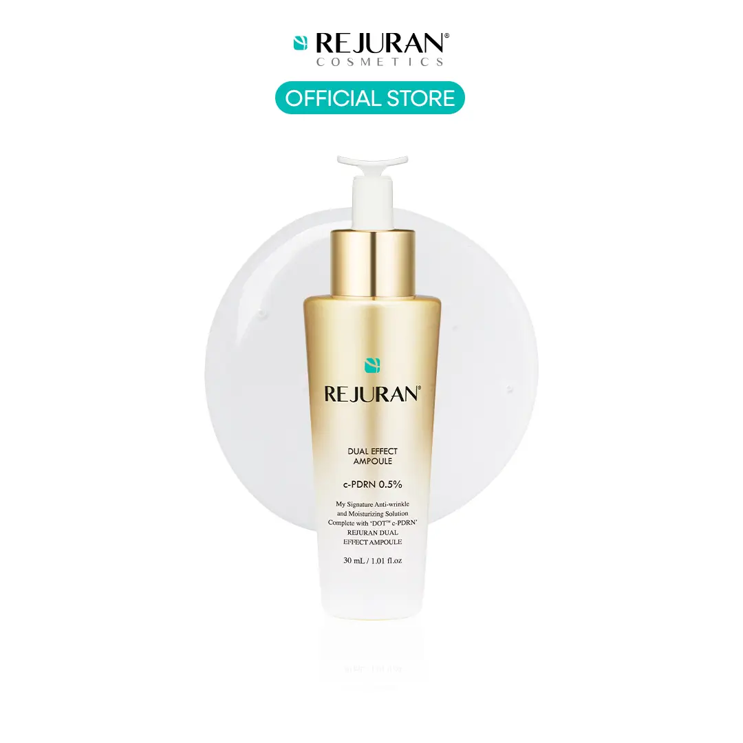 REJURAN Dual Effect Ampoule, DOT DUAL c-PDRN - Rejuvenating Face Serum for Radient Glass Skin, Wrinkle and Fine Line Treatment, Firming, and Deep Hydr