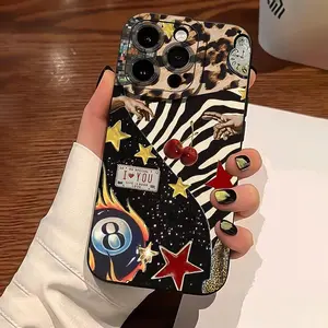 Abstract Pattern Protective Phone Case, Decorative Phone Protector Cover, Phone Accessories Compatible with iPhone 11 12 13 14 15 16 Pro Max