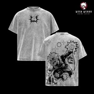 Bakugo My Hero Academia Vintage Washed Oversized T-Shirt – Plus Ultra Anime Graphic Tee, Heavy Cotton Streetwear Top, Unisex Manga Bakugo Merch , My Hero Academia Clothing