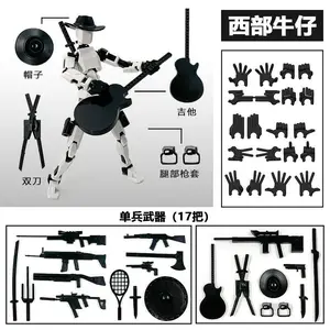 3D Printed T13 Figure Articulate Movable Dummy Doll Diy Assembly Toy Lucky Dummy Doll Model Western Cowboy Series Ornament