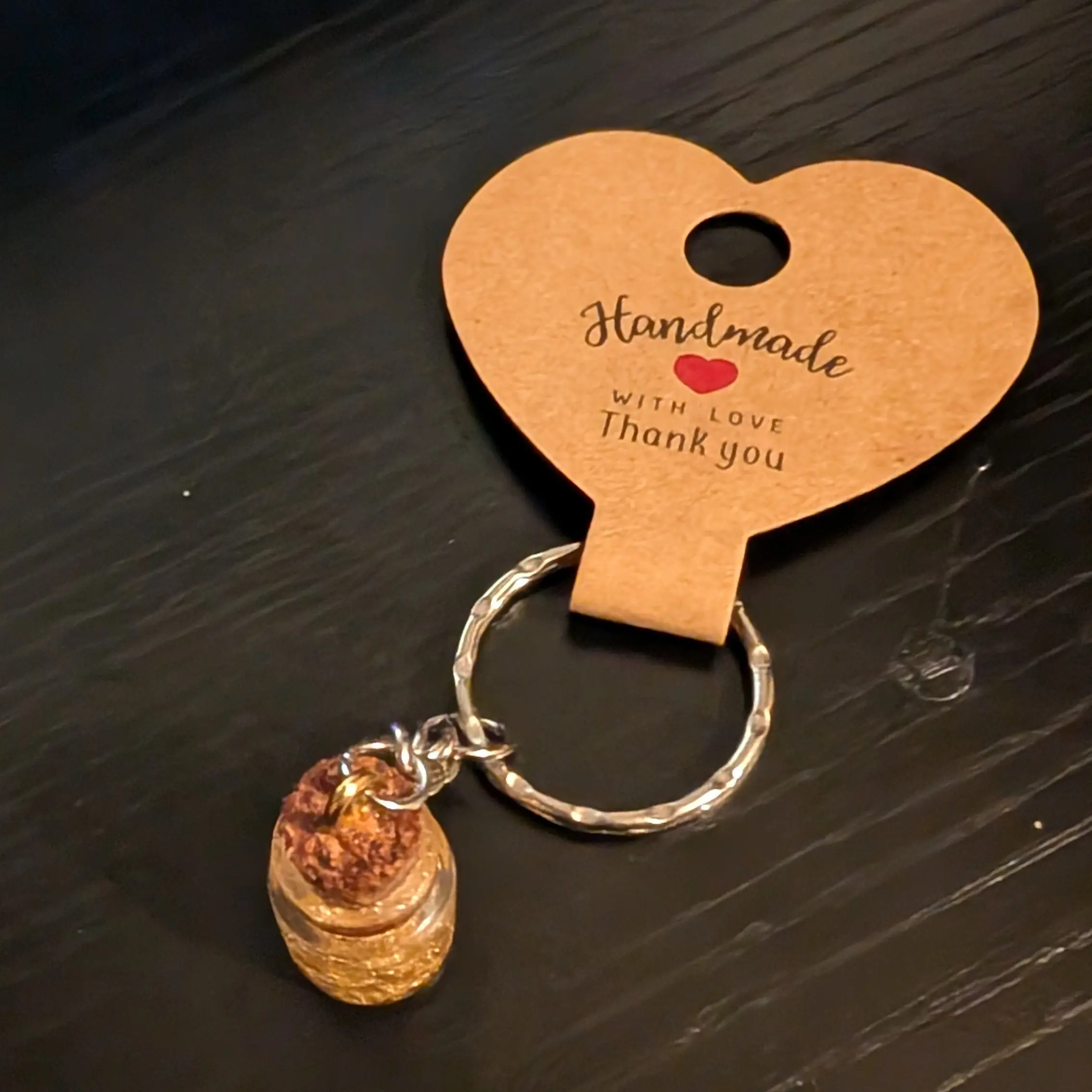 Handmade Gold Foil Oil Keychain