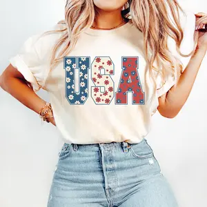 4th of July  Shirt - USA Floral Flowers Shirt - Independence day Women Tee & Sweatshirt #310-WID