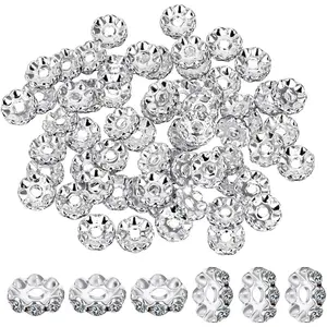 100 count 12mm  Rhinestone Spacer Beads for  Making, DIY Pens, Bracelets, Necklaces, Pens