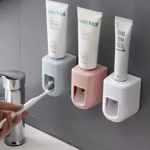 Creative Wall Mount Automatic Toothpaste Dispenser Bathroom Accessories Waterproof Lazy Toothpaste Squeezer Toothbrush Holder