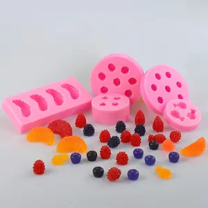 5 Pieces Fruit Snack Molds Silicone – Gummy Molds Silicone & Candy Mold Set with Pineapple, Orange Slice, Strawberry, Mulberry & Blueberry Shapes – Gummy Mold for Fun Homemade Gummies & Treat