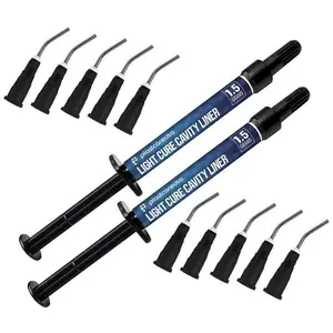 2 Light Curve Cavity Liner Syringe 1.5g with 10 Applicator Tips 2 Light Curve Cavity Liner Syringe 1.5g with 10 Applicator Tips