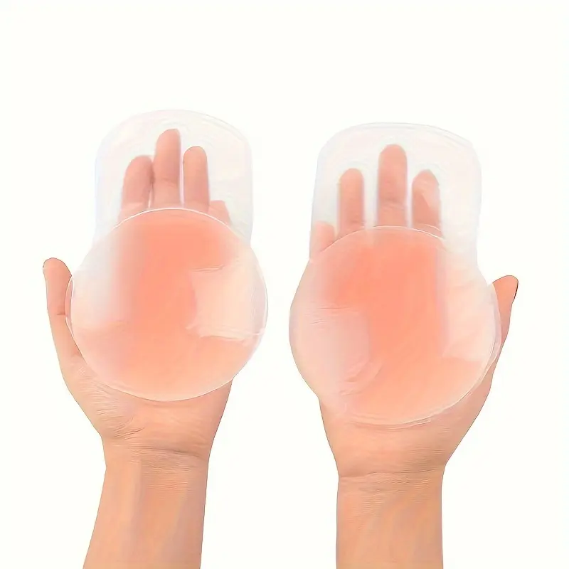Women's Strapless Backless Nipple Covers, Large Silicone Breast Pasties, Soft Breathable Reusable Adhesive Bralettes for Summer, Accessories, Silicone Pads