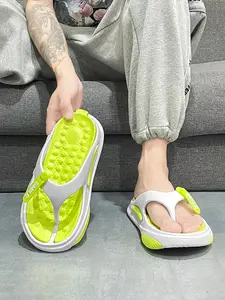 Korean Style Soft Sole Sandals, Lightweight Comfortable Design, Casual PU Leather Eva Sole, Men's Daily Wear Slippers