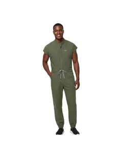 Sleeveless Stand Collar Slim Fit Scrub Jumpsuit Breathable Hospital Doctor Nurse Work Uniform