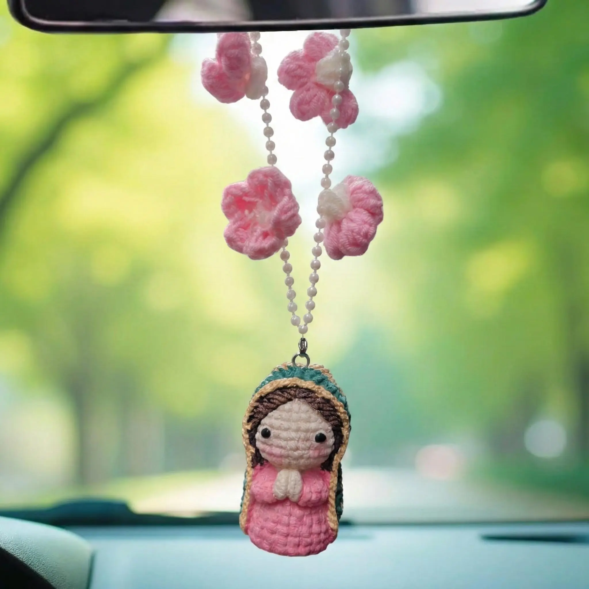 Cute Handmade Acrylic Mary Magdalene Car Pendant, Acrylic Material, Ideal for Car Blessing, Rosary, and Decoration, Car Decorations, Car Hanging Decoration, Car Ornaments