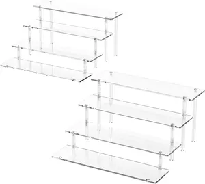 4 Tier  Display Risers, Clear Perfume Organizer Stand, Large Cupcake Stand Holder, Dessert Display for Party, Display Shelf for Figure and Collection, Riser Stand for Decoration and Organizer