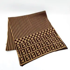 Pre-owned Fendi Stole Browns Light Brown Wool scarf 11386034211/118250
