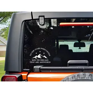 To the stars who listen and the dreams that are answered ACOTAR Car Decal, UV DTF 3D Sticker, Sarah J Maas sticker, Night Court Velaris Gift