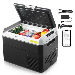 12 Volt Car Refrigerator Portable Freezer 31.7QT Electric Cooler for Camping, Road Trips, RV and Outdoor Use, 12V DC Portable Fridge with Low Noise, Energy Efficient Operation, Battery Protection, Durable ABS Shell