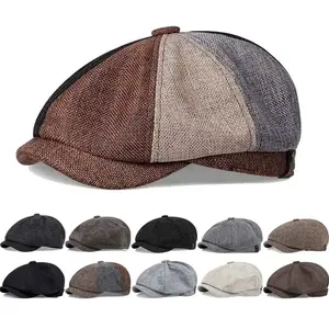 Men Casual Peaky Blinders hat Spring Autumn Retro Beret Hats Wild Casual Hats Unisex Wild Octagonal Cap girl Newsboy English hat springtok