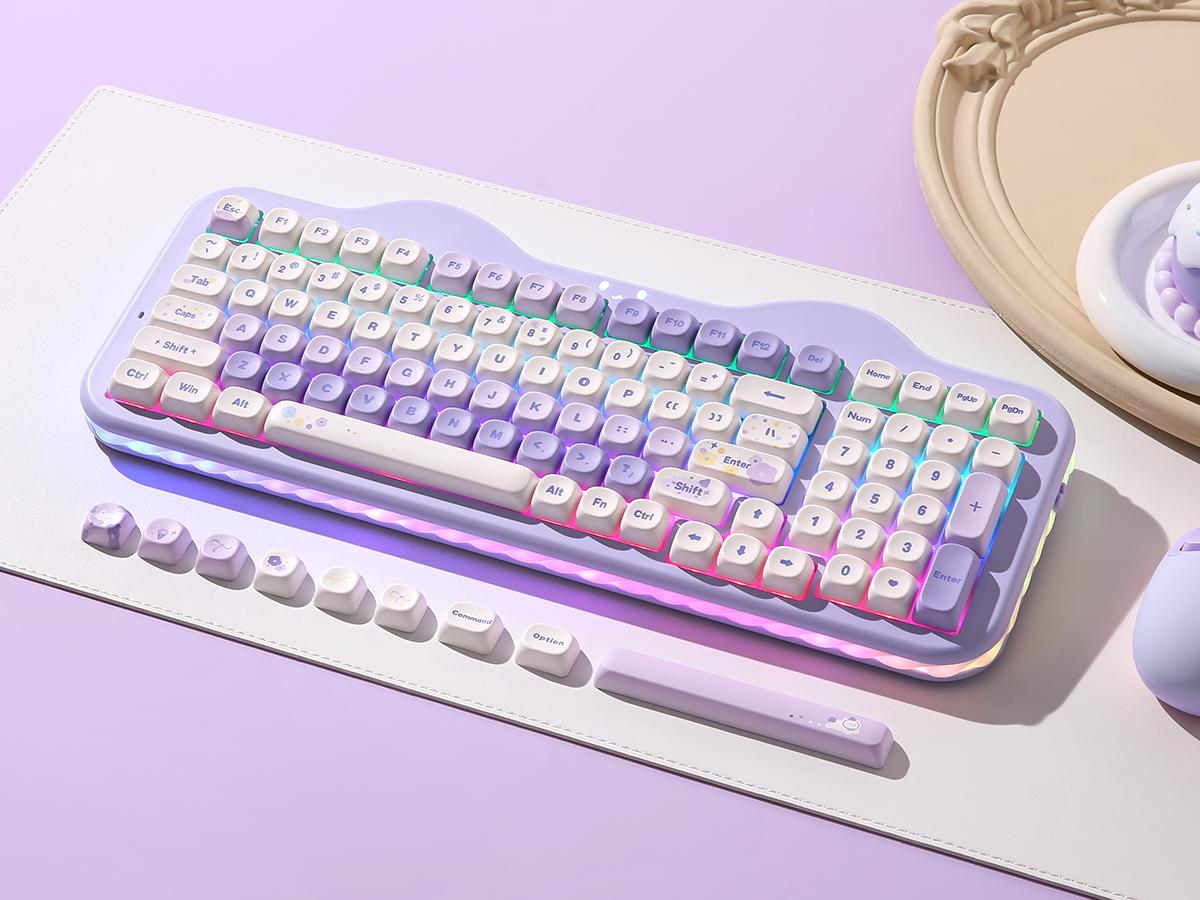 YUNZII C98 Wireless Mechanical Keyboard, 99-Key with Number Pad, BT5.0/2.4G/USB-C Hot Swap Gasket Mount with PBT MOA Keycaps, Custom RGB, Cute Cake Keyboard for Win/Mac YUNZII C98 Wireless Mechanical Keyboard, 99-Key with Number Pad, BT5.0/2.4G/USB-C Hot Swap Gasket Mount with PBT MOA Keycaps, Custom RGB, Cute Cake Keyboard for Win/Mac