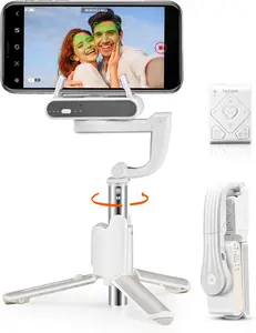 Selfie Stick Gimbal Stabilizer, 2 Axis Face Tracking & 360° Rotation Tripod with Wireless Remote, 4 in 1 Portable Tripod w/Extendable Stick for iPhone 14/Android Video Recording