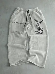 Men's Angel Wing Print Drawstring Waist Sweatpants, Regular Fit Casual Comfy Jogger Pants for Daily Wear, Men's Trousers for All Seasons, Athleisure Style, Casual Street Sweatpants