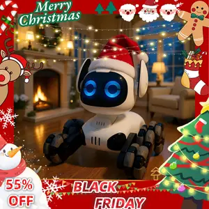 Santa Robot Dog Toys for Kids Remote Control Stunt Dog with 360° Spins & Interactive Touch Sensors RC Toy for Boys Girls Age 8-12 Christmas Gift