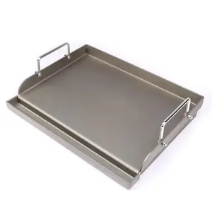 Elf Grill 17"x13" Universal Stainless Steel Flat Top Griddle – Kitchenware for Barbecue – Compatible with Weber/Nexgrill & More – Includes Stainless Steel Utensils for Gas/Charcoal/Electric Grills