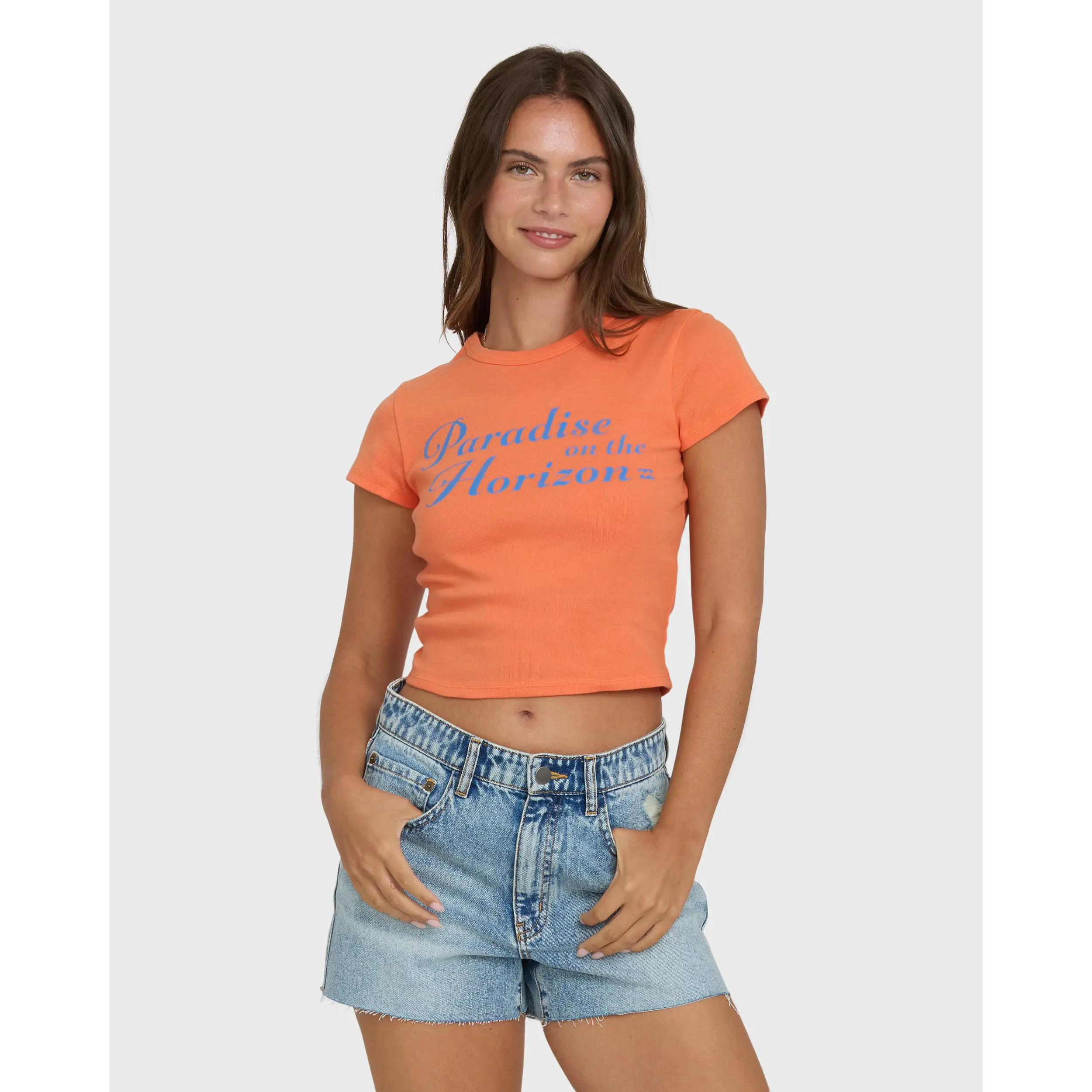 BILLABONG Women's Paradise Horizon Short Sleeve T-shirt, 100% Cotton Graphic Print, Everyday Casual