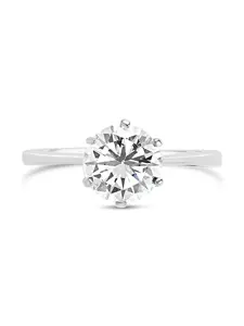 Sterling Silver Solitaire Cubic Zirconia Promise Ring