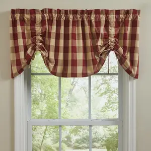 Buffalo Garnet Check Farmhouse Valance