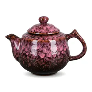 Stunning Blue Kiln-Glazed Ceramic Teapot | One-of-a-Kind Art，Mesmerizing Blue-Black Kiln Change Teapot | Handcrafted Ceramic | Premium Tea Experience，Unique Kiln-Glazed Ceramic Teapot | Blue Wave Pattern | Perfect for Tea Lovers