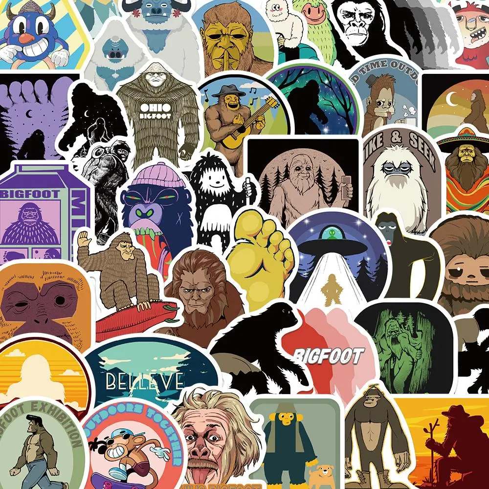 Cartoon Monkey Pattern Sticker, 50pcs/set Creative Funny Monkey Pattern Sticker, DIY Decorative Sticker for Phone Case, Computer, Guitar, Bag, Water Cup, Scrapbook, Ornaments