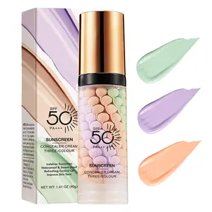 3 In 1Primer for Face Before Makeup,Sunscreen Isolation Cream, SPF 50, One Step Color Corrector Face Primer, Blurs Imperfections Oil Control & Moisturizing Skin Tone Correcting,Radiance Skin