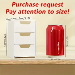 3-tier Drawer Organizer, Portable Storage Box, Storage Drawers for Office Supplies, Jewelry & Cosmetics, Stackable Organizer, Home Organizer for Bedroom