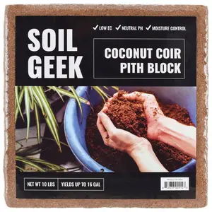 10 Lbs. Organic Coconut Coir Pith Block Soilless Grow Media Soil Amendment