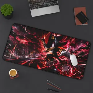 Shadow the Hedgehog Desk Mat | Red Neon City Gaming Mousepad