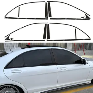 Glossy Black Chrome Delete Window Trims sticker For Tesla Model 3 2017-2025