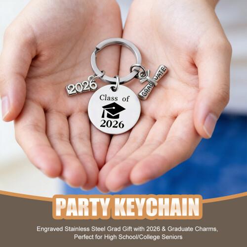 Class of 2026 Graduation Keychains Keyring Gruduation Party Favors Gifts Share with Classmates for Her Him