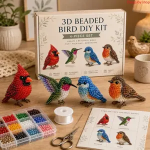 Cute Animal Beaded Craft Kit, Portable DIY Bead Making Set for Kids & Adults, Fun Creative Handmade Supplies, Interesting Art Craft Toy for Leisure Time, Party Activities, Holiday Gifts & Daily DIY Projects