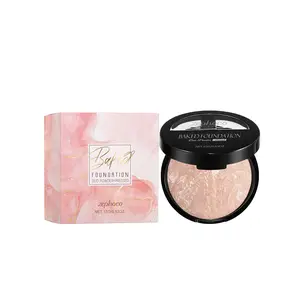 Oil Control Concealer Powder Cake, Light Gold + Champagne Glitter, Long-Lasting Lightweight Finish, Portable Makeup Fixer