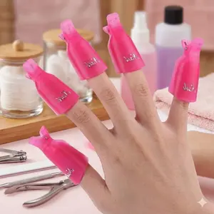 Professional UV Gel Soak Off Kit: 4 Spring Claws, Leak-Proof Design, Quick Removal Tools for All Nail Types. Chemical-Resistant Material, Non-Slip Grip & Splash-Proof Edge. Fast Soak Off for Salon & DIY with Dust-Proof Case, Nail Tools Kits