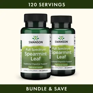 Swanson Full Spectrum Spearmint Leaf 400 mg 120 Capsules (2-pack) Organic Natural Supplement Herbal Healthcare Digestive Support
