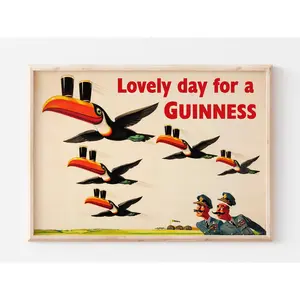 Lovely Day for a Guinness! RAF Toucan Vintage Guinness Poster Reproduction