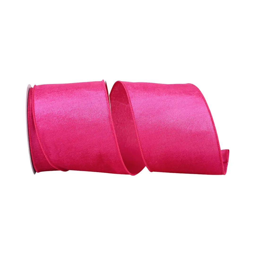 Fuchsia Velvet Plush Ribbon, 4" X 10YD
