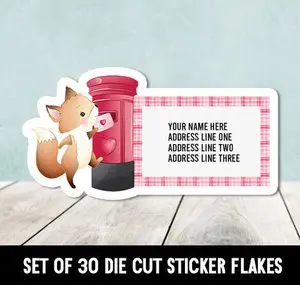 Custom Fox At Mailbox Die Cut Return Address Labels