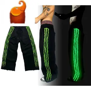 Men’s/Women’s Retro Claw Triple-Stripe Fluorescent Striped Sweatpants — Gothic, Hip-Hop Style, Baggy Jogging Pants, Casual Wear