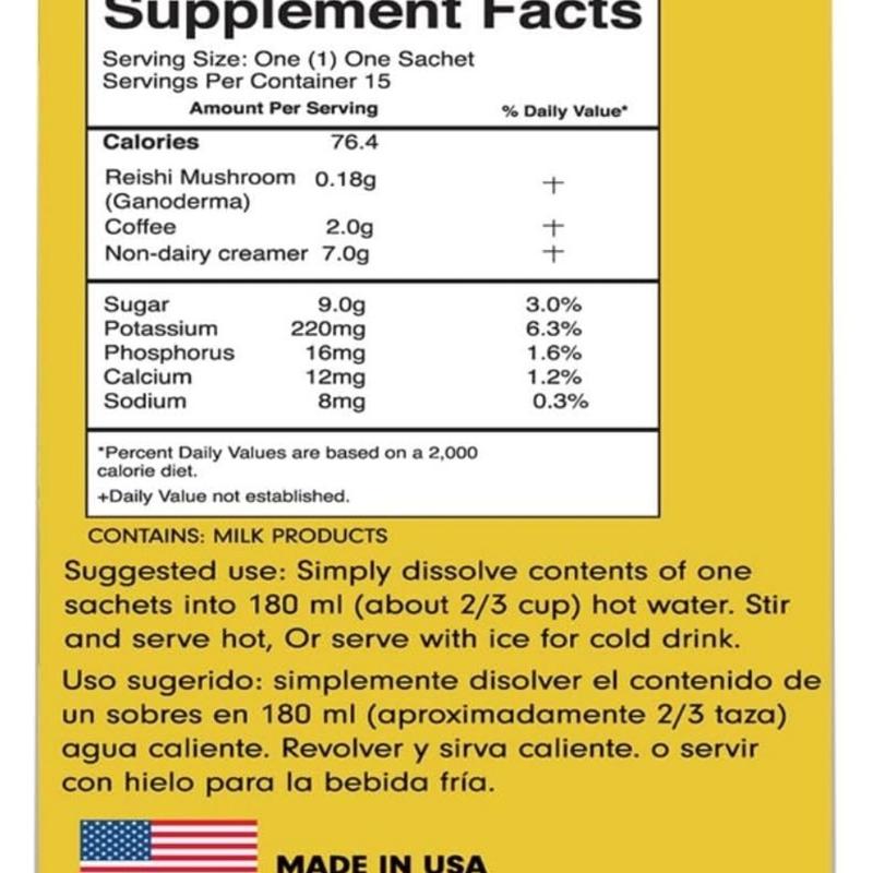 Yuri Shop Center Eternal Spirit Beauty Ganoderma Instant Coffee 4in1 Asian Beverage Sugar Flavor Natural Bean Light Roast with Reishi Mushroom Energy Boost Yuri Shop Center Eternal Spirit Beauty Ganoderma Instant Coffee 4in1 Asian Beverage Sugar Flavor Natural Bean Light Roast with Reishi Mushroom Energy Boost
