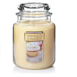 Yankee Candle Vanilla Cupcake Scented Classic 22oz Large Jar Single Wick Candle, Over 110 Hours of Burn Time