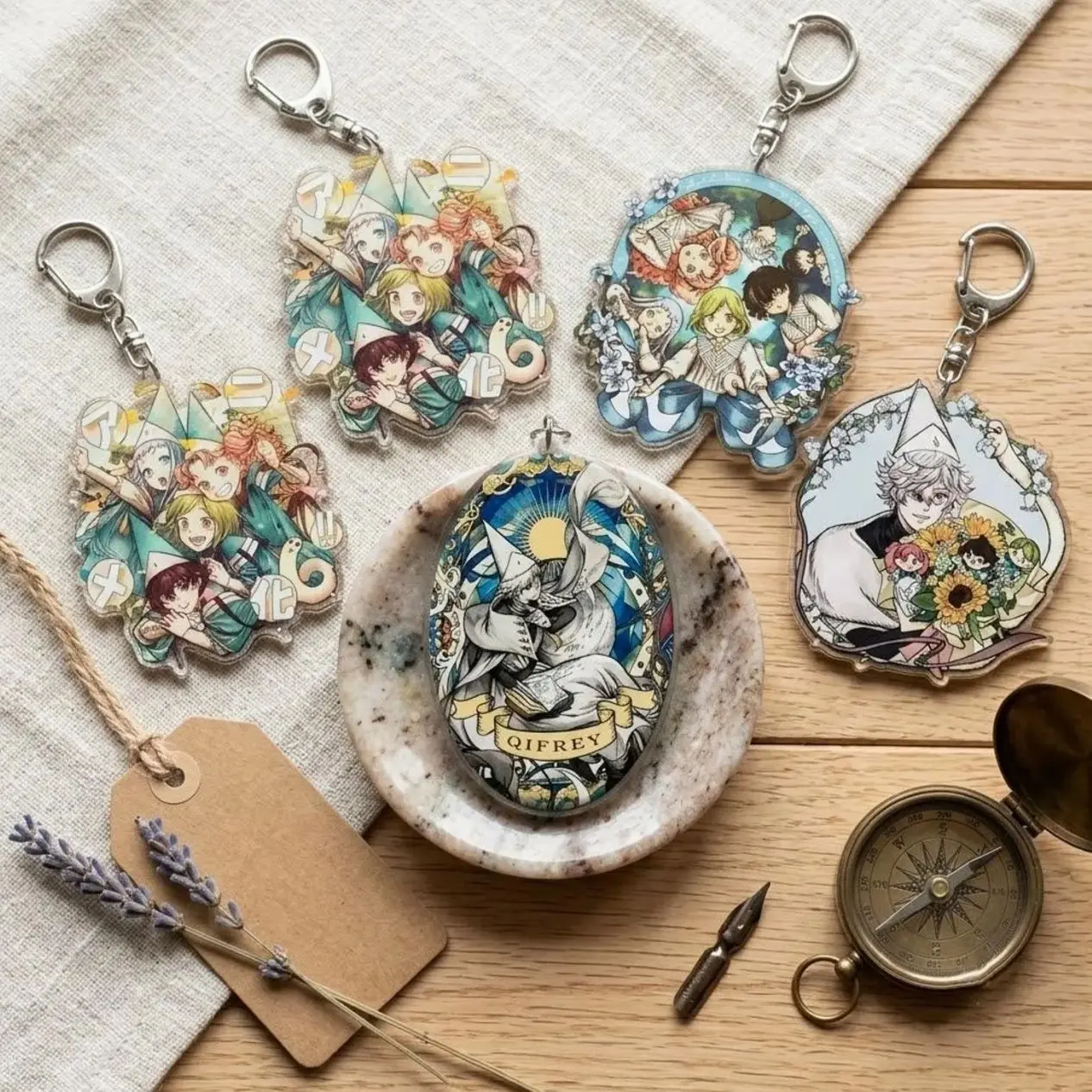 Witch Hat Atelier Acrylic Keychain | Coco Qifrey Agott Anime Keyring Bag Charm A1-A5