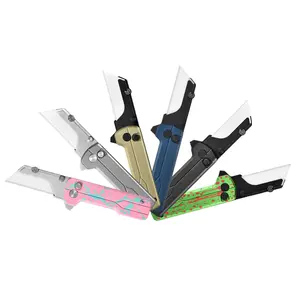 OKNIFE U1 Ultra Folding Utility Knife with Ceramic Blade, Button Lock Pocket Knife for Men Women, Summervibes