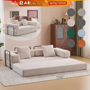 QAK 73.62"New Multiple Covers Available Cloud Floor Sofa Bed High-Quality Convertible Comfy Corduroy Fabric, Premium Sponge Padding, Multi-Functional Floor Sofa & Mattress for Living Room Upholstered Soft Couch,Multiple Colors of Sofa Covers Available